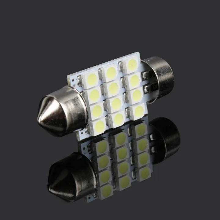 White%20LED%20Car%20Bulb%2031mm%20Festoon%2012%20SMD%20Dome%20Map%20Interior%20Light%20Lamp%20DE3175%20-%20Image%204