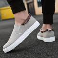 Trendy Grey Color Korean Canvas Sneakers Shoes for Men Slip On Casual Shoes. 
