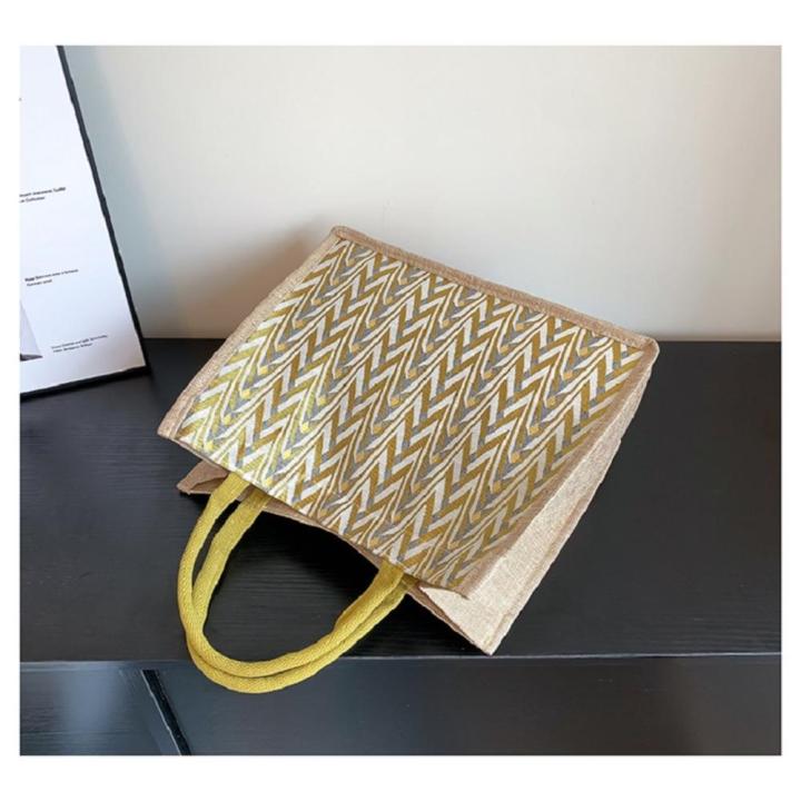 Summer%20Tote%20bags%20Trendy%20Top%20handle%20Flower%20print%20Burlap%20tote%20bags%20Eco-friendly%20Portable%20Linen%20tote%20bags%20for%20Shopping%20Travel%20Picnic%20Daily%20use%20Fashion%20accessory%20-%20Image%202
