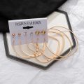 New Fashionable Trendy 6 Pairs = 12 Pcs Pearl Stud Earrings for Girls Simple Stylish - Big Hoop Earrings for Women New Collection - Earrings Sets for Girls.