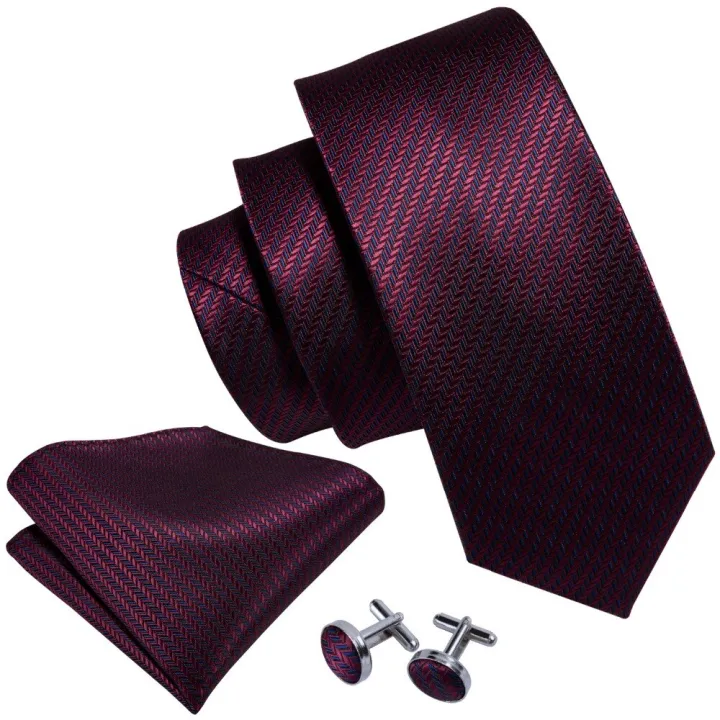 Red%20100%25%20Silk%20Novelty%20Tie%20Set%208.5cm%20Solid%20Woven%20Necktie%20Fashion%20Designers%20Barry.Wang%20Tie%20For%20Men%20Wedding%20Business%20LS-5028%20-%20Image%202