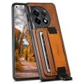 (New)For OnePlus 11 5G Suteni H13 Card Wallet Wrist Strap Holder PU Phone Case.
