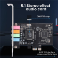 PCIe Sound Card 5.1, PCI Express Surround Card 3D Stereo Audio with High Sound Performance PC Sound Card CMI8738 Chip. 