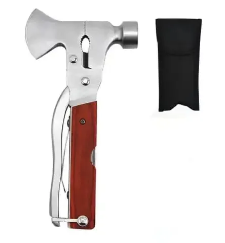 14%20in%201%20Multi%20Functional%20Multi%20tool%20Stainless%20Steel%20and%20Wooden%20Claw%20Hammer%20and%20Axe%20-%20Image%202