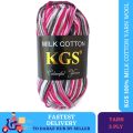 KGS 100% Milk Cotton Yarn Wool | 100 gm | Medium 3 Ply | Crocheting and Knitting. 