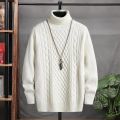 New Winter High Neck Thick Warm Sweater Men Turtleneck Sweaters Slim Fit Pullover Men Knitwear Korean Style Male Double Collar.