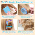 【Sooledead】6Pcs Blue Self-Grip Hair Rollers Hair Curlers No Heat Hair Volume Self-adhesive Jumbo Size DIY Styling Tools.