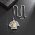 Lionel Messi Letter 10 Jersey Pendant Chain Necklace For Men Boy Soccer Fan Gifts Football Male Jewelry Accessories.