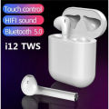 i12 TWS Bluetooth 5.0 Earbuds with Charging Case i12 Bluetooth Headset TWS Bluetooth 5.0 Noise Cancelling Touch Control Earphone With Charging Box - White TWS I12 Wireless Touch Control Bluetooth Earphones. 