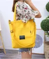 Canvas Tote Bag with Long Adjustable Strap Exclusive Design Yellow Color Shopping Bag /College University Bag, Tote Bag, Canvas Bag with Zipper. 