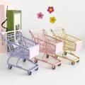 Mini Shopping Cart Simulation Supermarket Handcart Kids Craft Toy Shopping Utility Cart Storage Toy Holder Gifts for Children.
