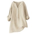 Women Long Sleeved Oversize Blouse Vintage Loose Bulses. 