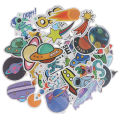 50Pcs Cartoon Space Planet Stickers Laptop Luggage Guitar Skateboard Decals BAWEI. 
