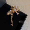 Long Flower Pearl SaftyPin brooch in Halloween crown Women's brooches party pins Badge for girls Light proof - Hijab Pin - Hijab Pin. 