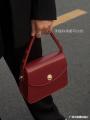 Red Fashion Retro Sense Handbag Small Square Bag 2023 New Niche Premium Bag Female Bride One Shoulder Crossbody Bag. 