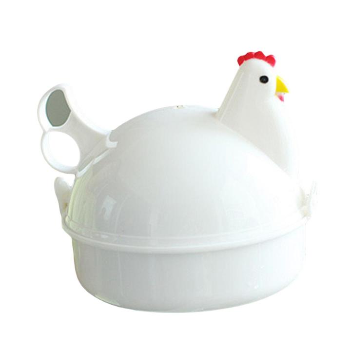 OIMG Chicken Shape 4 Eggs Steamer Boiler Kitchen Microwave Oven Supplies Cooker Tool