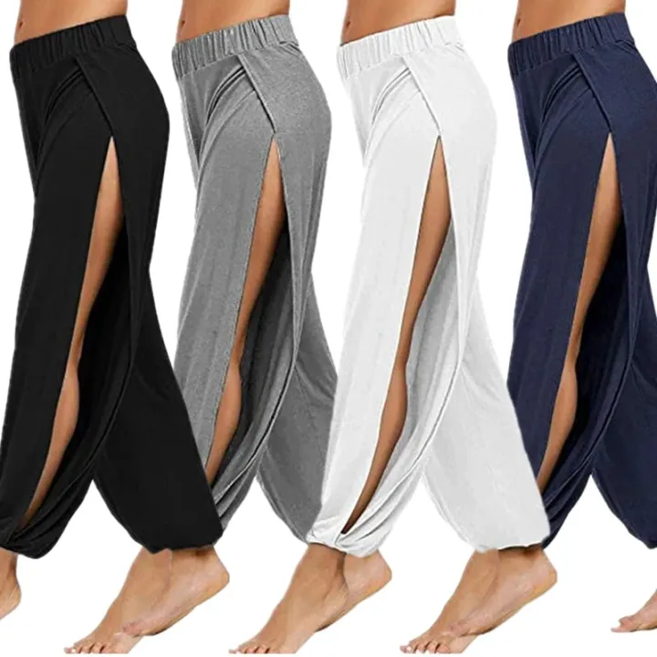 Slit Wide Leg Active Pants