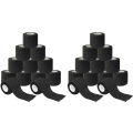 24 Rolls of Non-Woven Self-Adhesive Bandage Outdoor Sports Tape Finger Joint Bandage 5cm x 4.5M Black. 