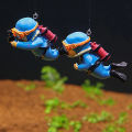 Diver Submerged Floating Fish Tank Aquarium Personality Landscaping Decoration Cute Simulation Diver Floating Fish Supplies Demoo.