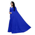Weightless Georgette Saree for Women – Blue, Elegant and Lightweight.