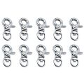 【Booming】 10pcs Black Silver Webbing Buckle Belt Keychain Detachable Snap Hook Leather Strap Buckles Pet Leash Hooks Trigger Clips.