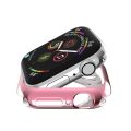 For Apple Watch Series 6 & SE & 5 & 4 44mm Plating TPU Round Hole Hollowing Protective Case. 