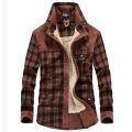 Winter Shirt For Men Thick Warm Fleece Shirts Plaid Pure Cotton Mens Shirt Long Sleeves Camisa Masculina Plus Size M-3XL. 