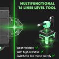 Multi functional 16 line laser level 3 � elf eveling machine rechargeable lithium battery level. 
