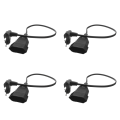 4X Europea 90 Degree Male Plug to Female Socket Power Extension Cable for PC Computer PDU(0.).