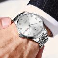 RUIGE Men's Quartz Watch With Steel Strap, Fashionable Waterproof Night Light Casual Multi-Functional Wristwatch.