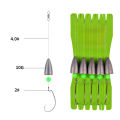 5pcs Fish Line Binded Hooks Set Handmade Long-throwing Fishhooks Luminous Bait Fishing Tackle Kit. 