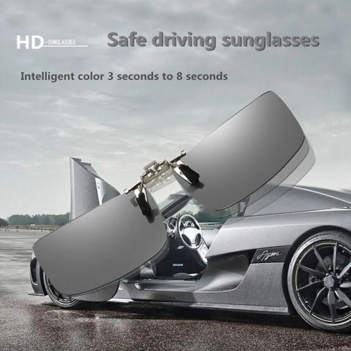 KLASSNUM%20Photochromic%20Polarized%20Clip%20on%20Sunglasses%20Men%20Chameleon%20Clip%20Glasses%20for%20Myopia%20Day%20Night%20Driving%20Eyeglasses%20Narrow%20-%20Image%205