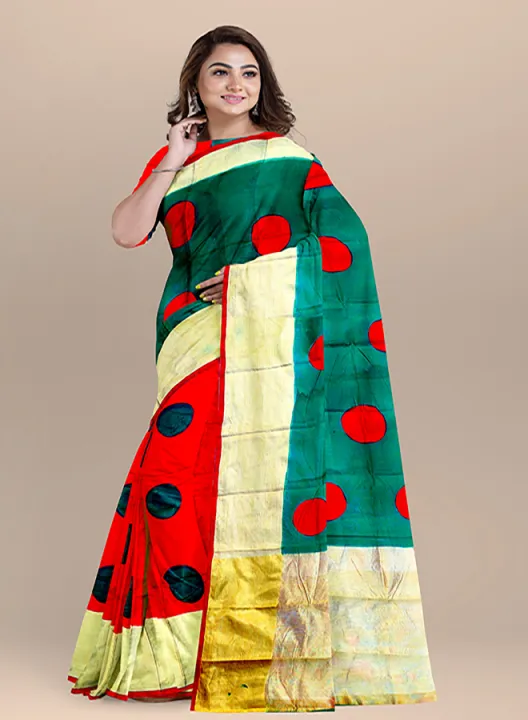 16%20December%20Special%20Red%20&%20Green%20Combnation%20Color%20Silk%20%20Saree%20%20For%20Women%20-%20Sari%20-%20Image%202