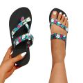 Women Floral Flip Flops Beach Flip Flops Fashion Slip On Sandals For Women Wide Width Transparent Sandals For Women Heels.