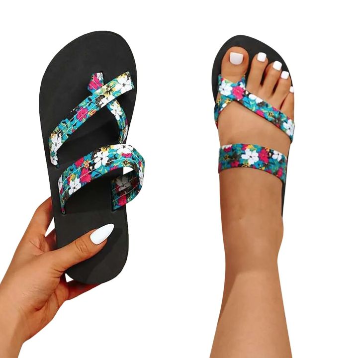Women%20Floral%20Flip%20Flops%20Beach%20Flip%20Flops%20Fashion%20Slip%20On%20Sandals%20For%20Women%20Wide%20Width%20Transparent%20Sandals%20For%20Women%20Heels%20-%20Image%204