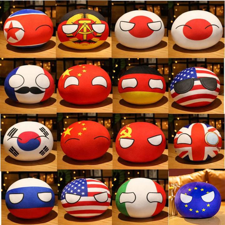 50 Styles 10cm Country Ball Plush Toys Polandball Pendant Countryball Country Balls of Spain Netherland USSR USA RUSSIA UK