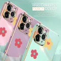 TA for OPPO A9 2020 A5 2020 Back Cover + Free Lanyard Falling Flowers Luxury 6D Plating Case Side Pattern Soft Silicone Square Phone Cases. 