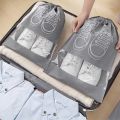 Travel Shoe Bag with Transparent Window Drawstring Dust-Proof Non-Woven Shoes Storage Bags for Daily and Travel Use | Shoes Storage Bag Dustproof  Bag Closet Organizer Travel Portable Bag. 