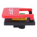 Off-On Red Cover Emergency Stop Push Button Switch 16A Power-Off/Undervoltage Protection Electromagnetic Start Switch. 