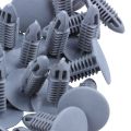 50 PCS 8Mm Hole Gray Plastic Rivet & 30 Pcs Plastic Fastening Screws Gray Flange Bumpers Clips. 