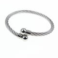 Manufacturers supply cross-border foreign trade European and American hand jewelry, men's waterproof electroplated metallic stainless steel wire ring open bracelet women. 