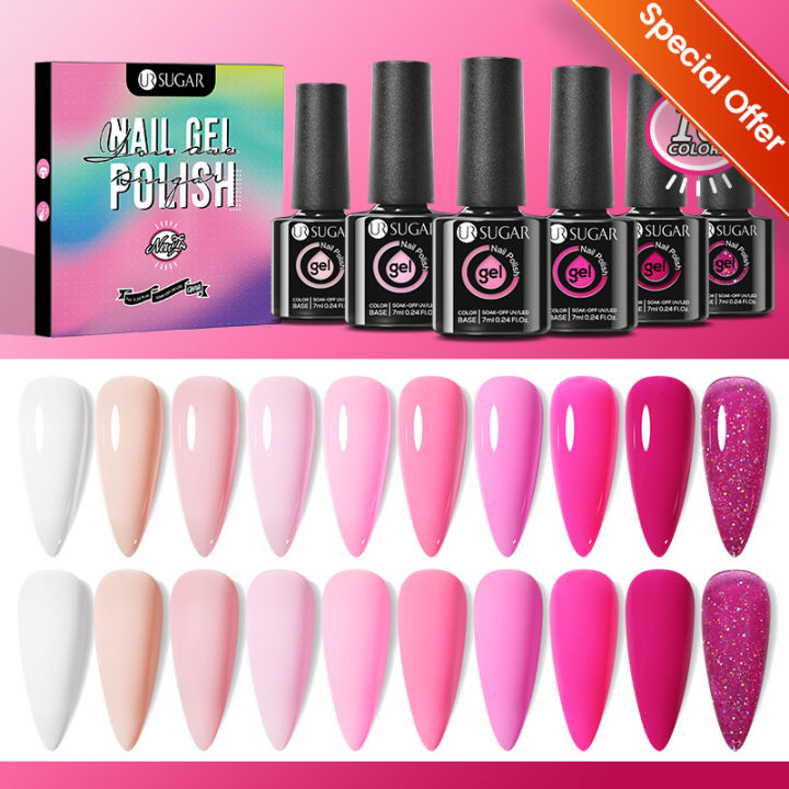 UR%20SUGAR%20Glitter%20Gel%20Nail%20Polish%20Set/Kit%20Purple%20Pink%20Glitter%20Brown%20Red%20Color%20Series%20Soak%20Off%20UV%20LED%20Nail%20Art%20Varnish%20Manicure%20-%20Image%202