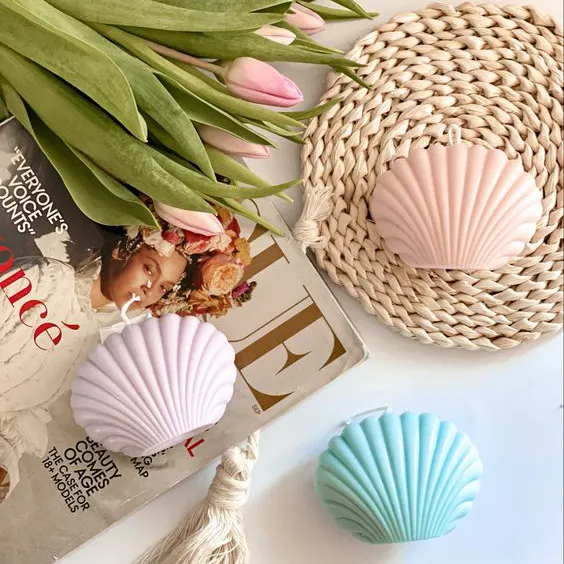 BDYD%203%20pcs%20Seashell%20cute%20candle%20~%20home%20decor%20candle%20night%20dinner%20Large%20-%20Image%203