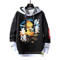 Kimetsu No Yaiba Sweatshirts Anime Two Piece Hoodies Nezuko Ribbons Letter Print Hoodie Demon Slayer Patchwork Sweatshirt. 