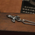 European and American titanium steel men's cross necklace religious jewelry stainless steel Egyptian Eye of Horus pendant necklace. 