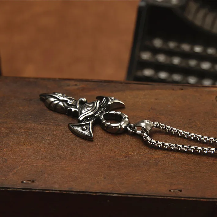 European%20and%20American%20titanium%20steel%20men's%20cross%20necklace%20religious%20jewelry%20stainless%20steel%20Egyptian%20Eye%20of%20Horus%20pendant%20necklace%20-%20Image%203