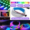 WS2812B WS2812 100CM RGB 144 LED 5050 SMD Light Strip Built-In IC Individual Addressable KTV Hotel Bar Home DIY DC 5V -. 