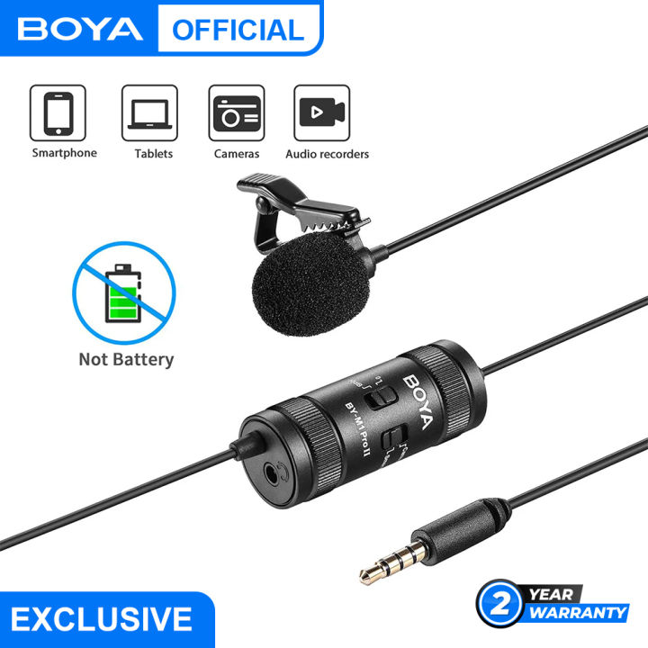 BOYA%20BY-M1%20PRO%20II%203.5mm%20Lavalier%20Lapel%20Microphone%20for%20Mobile%20Phone%20PC%20Laptop%20Camera%20Wired%20Microphone%20for%20Speaking%20Audio%20Vlogging%20-%20Image%202