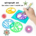 【DIV MALL】Spirograph set Draw Spiral Designs Interlocking Gears & Wheels 5pcs with pen,Creative paint toy For Adults and Kids drawing toy. 