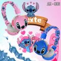 New Disney Stitch Bluetooth Headphones AH-906 Wireless Earbuds HIFI Sound Foldable Headsets with Mic Anime Cartoon Kids Gifts. 